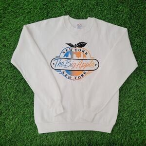 Vintage 80s Big-Apple NY Raglan Sweatshirt Womens S/M 19x23